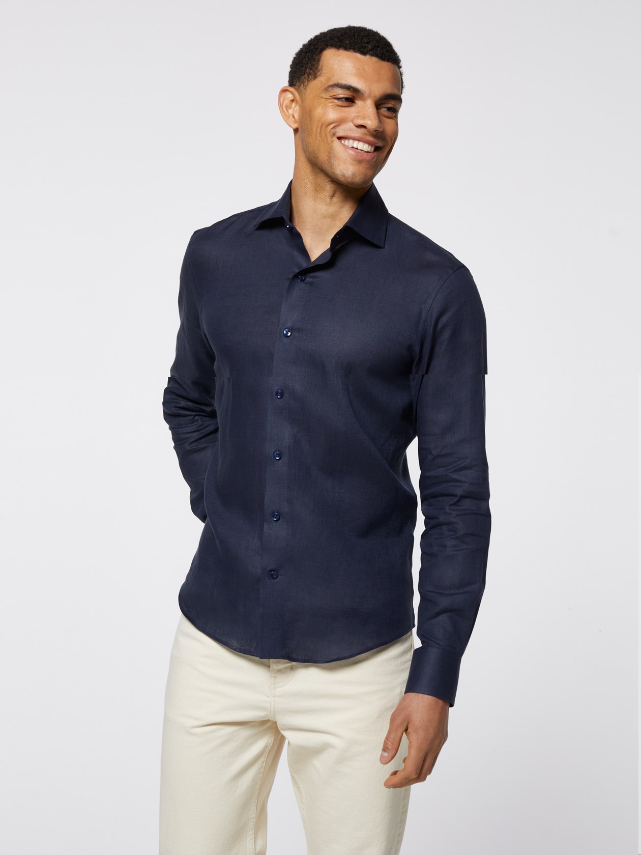 Linnen - Donkerblauw Overhemd
