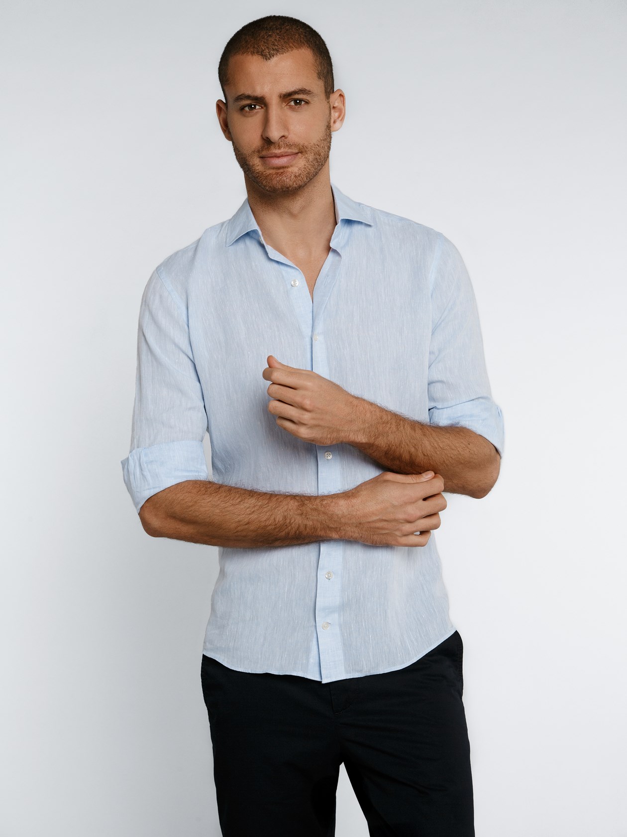 Linen - Light Blue Shirt