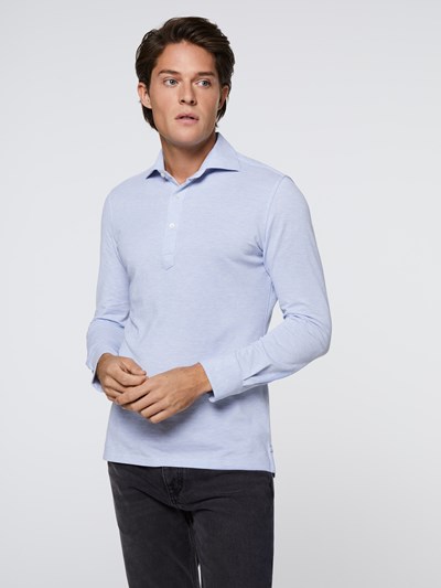 Long Sleeve Polo Shirt Lightblue