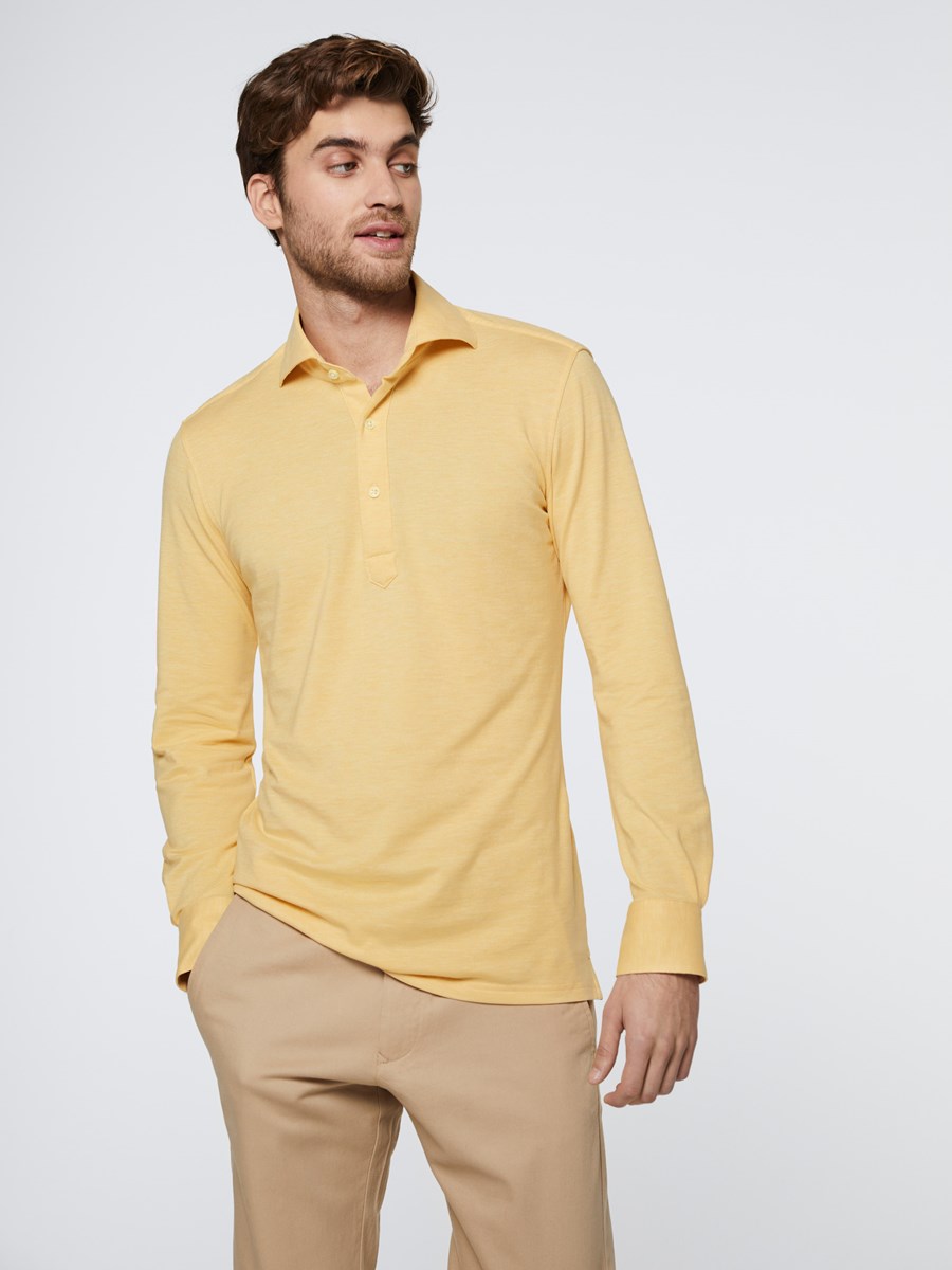 Yellow Polo Button Up Long Sleeve Shirts Ralph Lauren Yellow