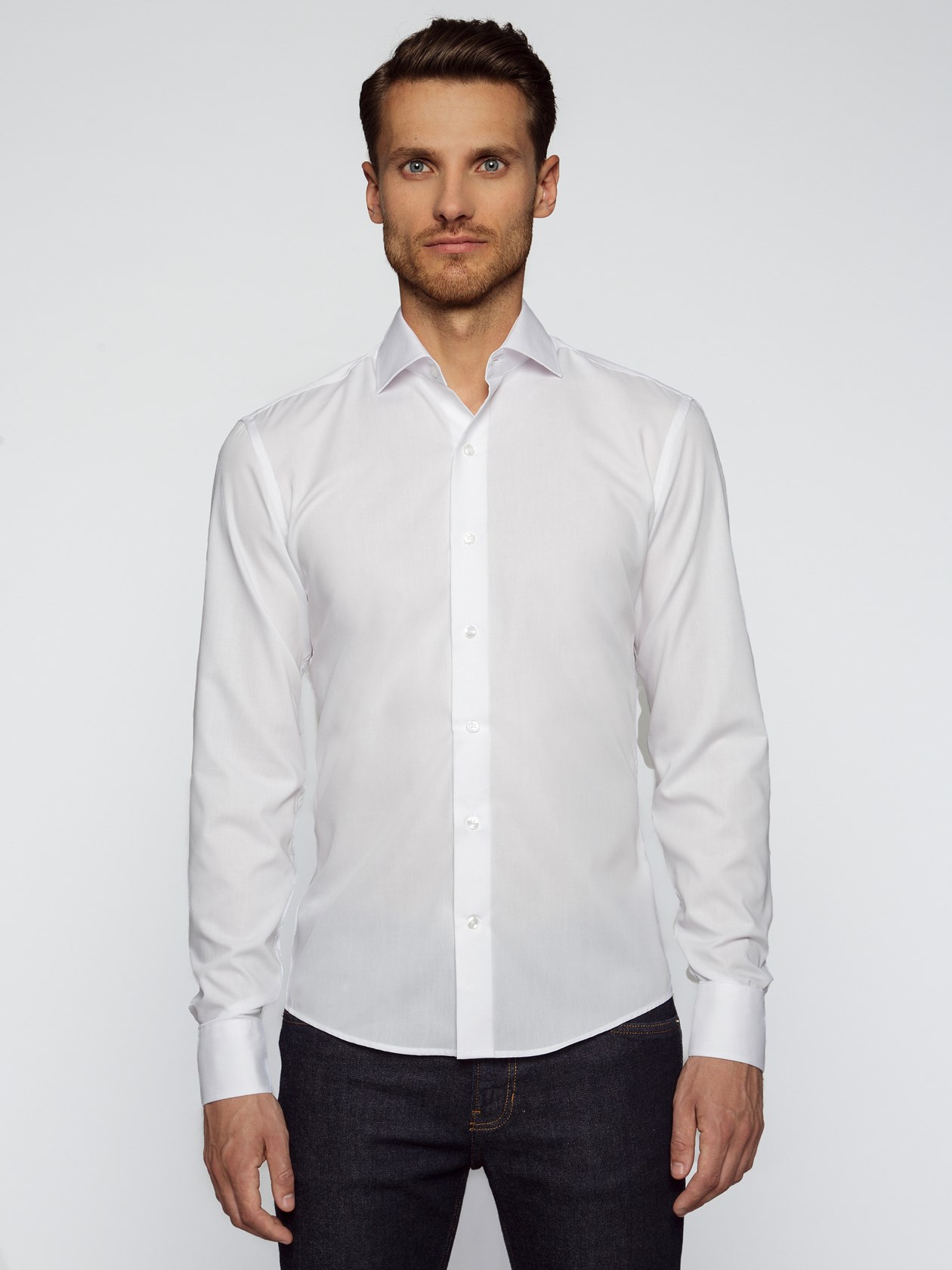 Camisa sob medida em algodão pima - branco